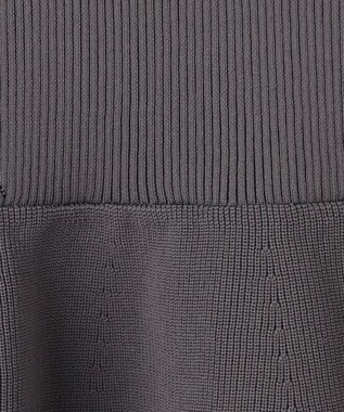 Feroux 【洗える】バイカラーペプラム ニット グレー系1