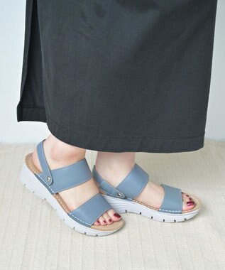 Pointer 本革 超軽量2WAY ツーバンドサンダル ライトブルー