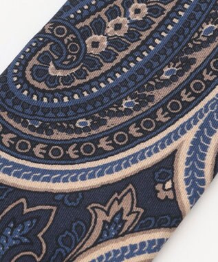 JOSEPH ABBOUD ビッグペイズリーパターン　ネクタイ ダークブラウン系7