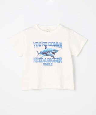 ANY KIDS 【洗濯機可能】サメプリント 半袖Tシャツ オフホワイト