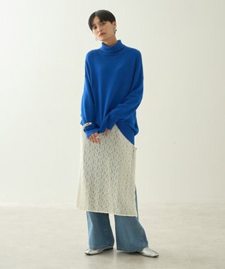 AMERICAN HOLIC ブラッシュヤーンタートルネックニットプルオーバー Blue