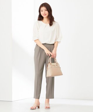 ANY SIS L 【接触冷感＆UVカット】サラキレイ テーパードパンツ ライトカーキ