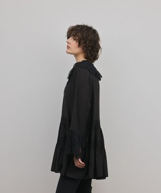 GRACE CONTINENTAL レースカラーチュニックブラウス ブラック