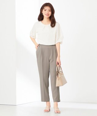 ANY SIS L 【接触冷感＆UVカット】サラキレイ テーパードパンツ ライトカーキ