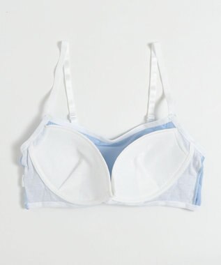 WEGO 【ブラトップ＆ショーツセット】Liliane　Ciel　サイドライン サックス