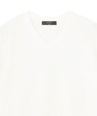 JOSEPH HOMME 新素材【清涼感】メランジクロスジャージー　Vネック半袖カットソー ホワイト系