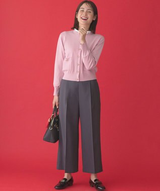 組曲 ハートボタン ニットカーディガン ピンク系