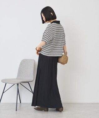 AMERICAN HOLIC ボーダーポロシャツ Black
