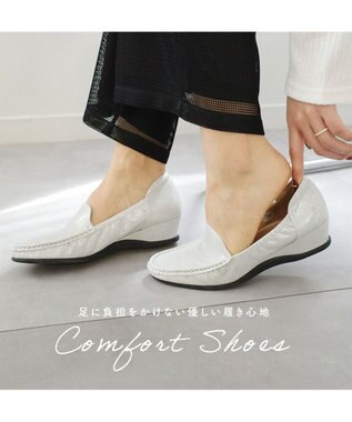 Pointer 日本製 本革美脚効果コンフォートシューズ シルバーガラス