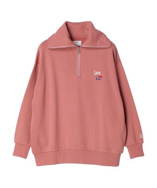 earth music&ecology Ｌｅｅ×ｅ．ｍ．ａ．ｅ．　ハーフジップ刺繍スウェット Pink