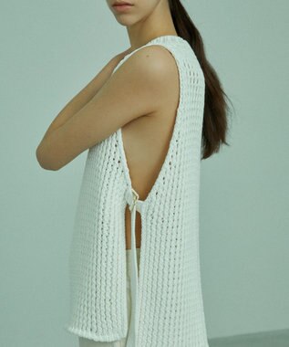 BEIGE， 【S-size】MALLOW / ニットベスト Ecru