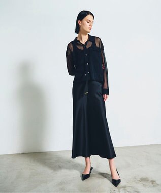 GRACE CONTINENTAL ニットシアーシャツ ブラック