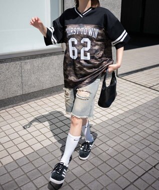 WEGO ナンバリングメッシュビッグT 柄1