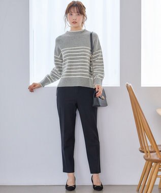 ANY SIS S 【大人百花掲載 ヨンアさん着用】シリーズ累計7万本突破！サーモ2WAYストレッチ テーパードパンツ ネイビー