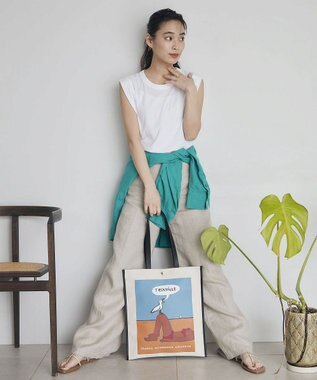 TOPKAPI 【Breath TOPKAPI】サヴィニャック × Breath TOPKAPI アート プリント フラット オーガニックキャンバス トート バッグ オレンジ