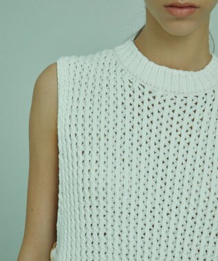 BEIGE， 【S-size】MALLOW / ニットベスト Ecru