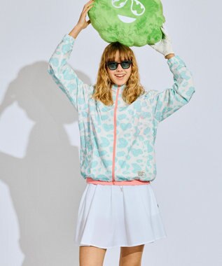 PW CIRCULUS 【撥水加工/ストレッチ】【WOMEN】アニマルドットブルゾン ゴルフウェア レディース ブルー系5