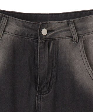 WEGO スリットダメージルーズデニム ブラック