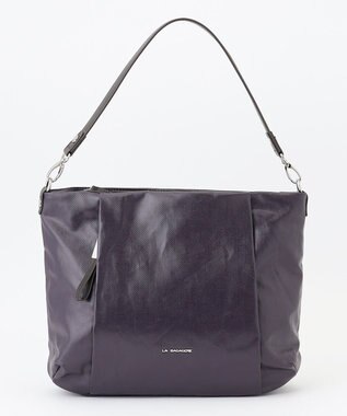 LA BAGAGERIE コーティングキャンバス 2WAYショルダーバッグ パープル