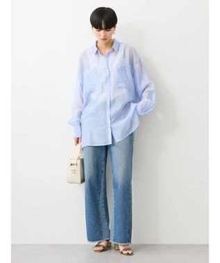 AMERICAN HOLIC シアーＣＯＯＬＷポケットシャツ Stripe Sax