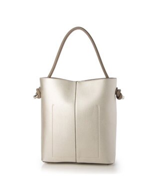 UNBILLION cachecache 丸ハンドルスクエアバケツワンショルダー シルバー