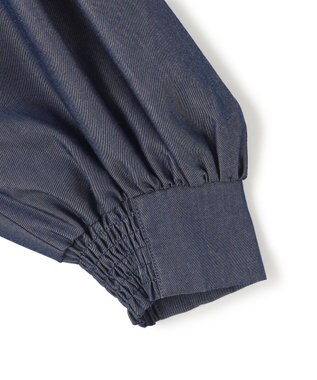 UNFILO シャンブレーデニム ショルダータックブラウス インディゴ