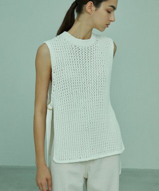BEIGE， 【S-size】MALLOW / ニットベスト Ecru