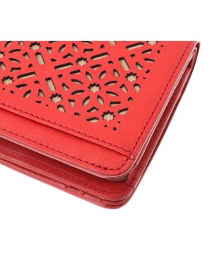 genten ダイヤカットワーク　二つ折り財布 アカ