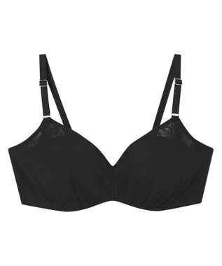 une nana cool 【リニューアル】364ブラ シンプル ノンワイヤーブラ ブラック