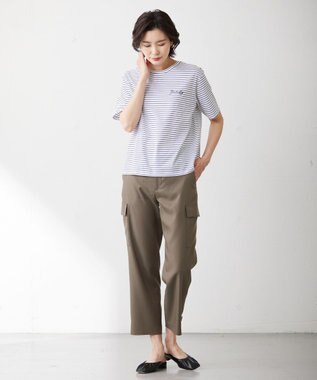 J.PRESS LADIES エンブロイダリー ロゴ Tシャツ ブラック系1