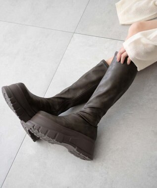 WEGO 厚底ボリュームロングブーツ ブラウン