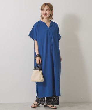 AMERICAN HOLIC ジョーゼット半袖タックワンピース Blue