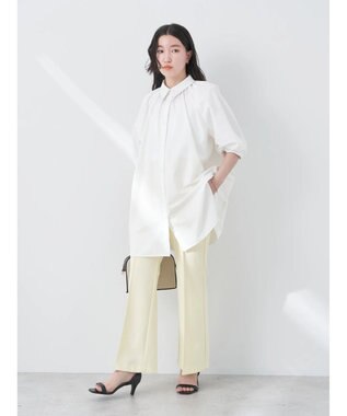 earth music&ecology パフスリーブチュニックブラウス Off White
