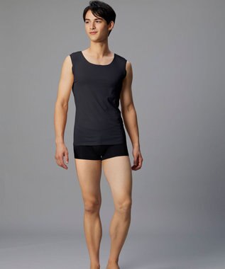 WACOAL MEN 【オーガニック綿混インナー】多機能を着る。綿の贅沢オーガニック 汗取り機能つき ノースリーブ GL5211 /ブロス バイ ワコールメン ブラック