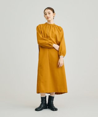 J.PRESS YORK STREET 【WOMEN】バックプリーツ ワンピース イエロー系