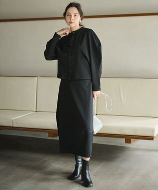 #Newans ラウンドステッチスカート ブラック