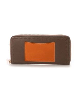 UNBILLION perche ジェムストーンチャームラウンド長財布 オーク