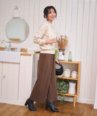 WEGO 【WEB限定/25年秋冬新作/洗濯OK/毛玉レス】ハイネックプルオーバー ベージュ