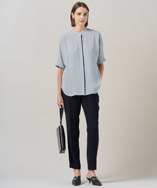 ICB 【UVカット・防シワ・洗える】ライトダブルクロス ドロストパンツ ネイビー系