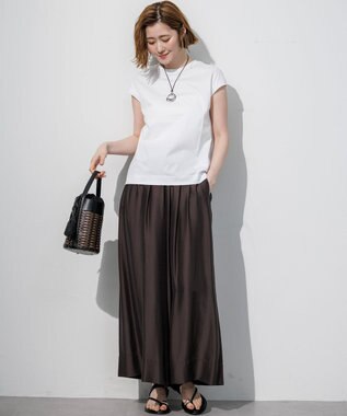 23区 シルキータッチ フレンチスリーブ Tシャツ ホワイト系