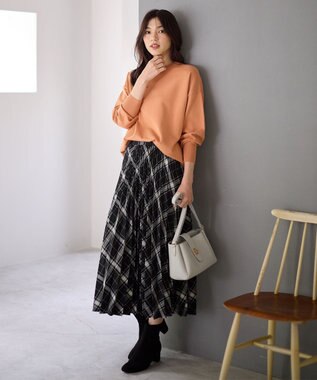 ANY 【6色展開】ソフトタッチニットプルオーバー オレンジ