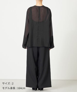 NAVE 【ReNAVE・洗える】シアーボイル ブラウス ブラック系