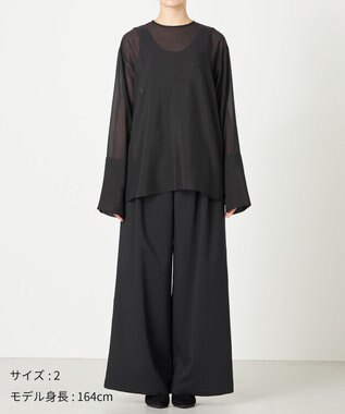 NAVE 【ReNAVE・洗える】シアーボイル ブラウス ブラック系