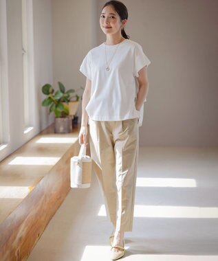 組曲 マテリアルコンビバケットバッグ アイボリー系