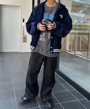 WEGO ヴィンテージコーデュロイスタジャン ネイビー