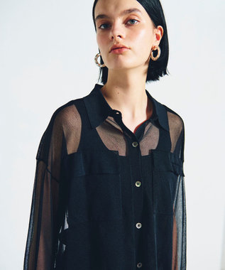 GRACE CONTINENTAL ニットシアーシャツ ブラック