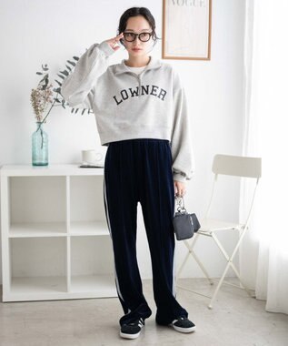 WEGO ハーフジップショートスウェット 柄1