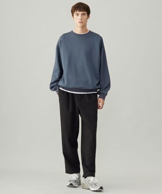 UNFILO MENS ナイロン裏毛 クルーネック ブルー