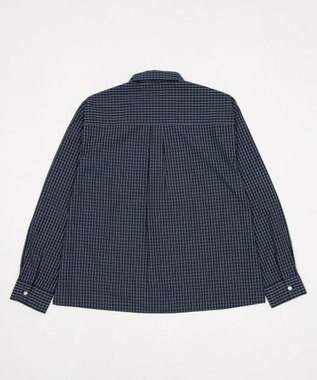 WEGO 【ユニセックス着用ITEM/MLサイズ展開】クロップドブロードシャツ ブルーチェック1