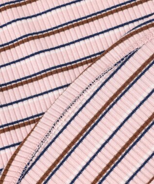 ANY テレコラウンドヘムタンクトップ ピンクベース